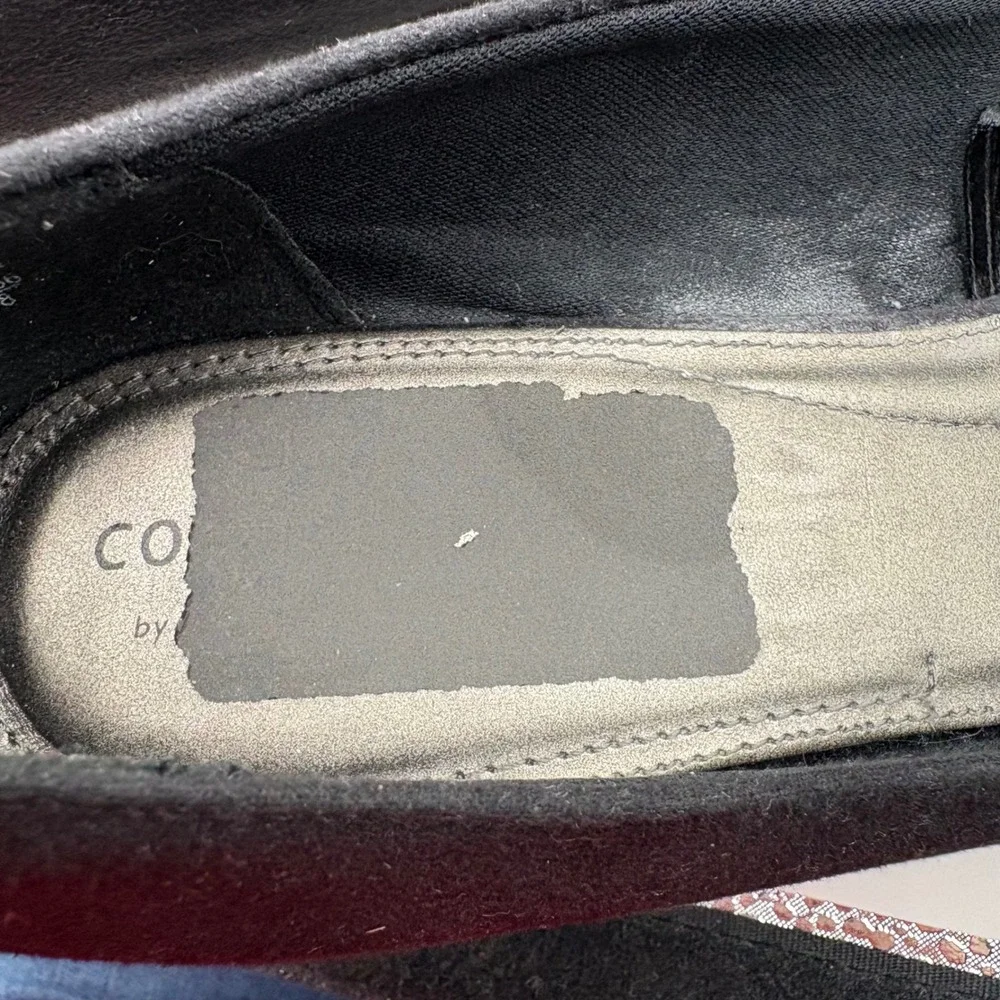 Comfort Plus by‎ Predictions Black Peep Toe Wedge Heels Size 10